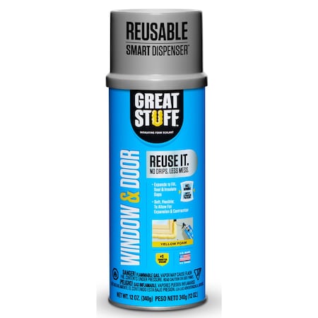 Great Stuff Great Stuff Smart Dispenser Yellow Polyurethane Insulating Foam Sealant 12 oz 99108862